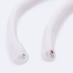 Ruban LED néon circulaire blanc flexible, extrémités et conducteurs visibles