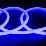 Ruban LED néon flexible bleu circulaire gaine diffuse