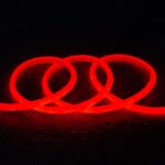 Ruban LED néon rouge flexible en tube circulaire, boucles lumineuses pour décoration et balisage