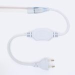 Cordon d'alimentation LED blanc avec prise 220V deux broches et boîtier variateur