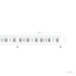 Ruban LED sur PCB avec LED SMD alignées, marquage 1000 mm et repères de coupe