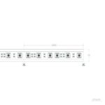 Ruban LED SMD 60 LED/m, PCB blanc, marques de coupe et repères de dimensions