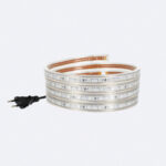 Ruban LED en rouleau SMD, gaine silicone transparente, avec prise secteur