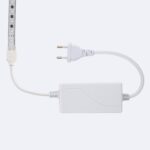 Ruban LED silicone blanc avec boîtier d'alimentation et prise européenne