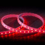 Ruban LED flexible rouge SMD sous gaine silicone étanche, bande lumineuse fine