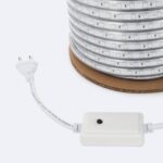 Ruban LED RGB 220V SMD 60 LED/m BOBINE 50m 15W/m SILICONE FLEX Largeur 12mm Coupe 100cm IP67 Sans télécommande