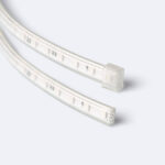 Ruban LED flexible étanche gaine silicone translucide, LED SMD visibles, embouts de connexion