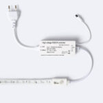 Ruban LED RGB 220V avec contrôleur IR, prise secteur et ruban SMD blanc