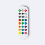 Télécommande pour ruban LED RGB blanche avec boutons colorés pour sélection des teintes
