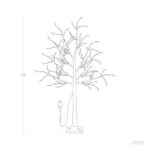 Sapin de Noël 150 cm sur socle, 64 LED blanc chaud, câble et prise visibles