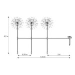 Set de 3 Piquets LED Extérieur Solaire Pissenlits