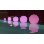 Lampe sphérique LED flottante rose violet pour piscine, coque plastique translucide