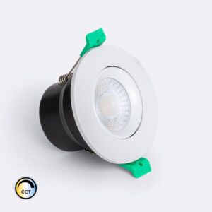 Spot Downlight Ignifuge LED 5-8W Rond Dimmable IP65 Coupe Ø 65 mm Solid Design Ajustable Sélectionnable (Neutre-Froid) Blanc