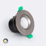 Spot Downlight Ignifuge LED 5-8W Rond Dimmable IP65 Coupe Ø 65 mm Solid Design Ajustable Sélectionnable (chaud-neutre) Chromé