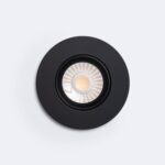 Spot encastrable LED rond noir, corps mat et puce LED centrale