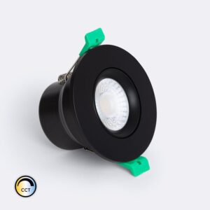 Spot Downlight Ignifuge LED 5-8W Rond Dimmable IP65 Coupe Ø 65 mm Solid Design Ajustable Sélectionnable (chaud-neutre) Noir
