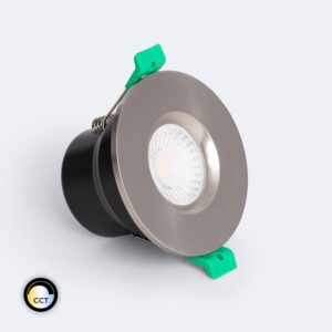 Spot Downlight Ignifuge LED 5-8W Rond Dimmable IP65 Coupe Ø 65 mm Solid Design Sélectionnable (Neutre-Froid) Argent