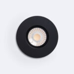 Spot encastrable LED rond noir anneau mat avec réflecteur central visible