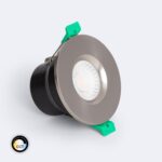 Spot Downlight Ignifuge LED 5-8W Rond Dimmable IP65 Coupe Ø 65 mm Solid Design Sélectionnable (chaud-neutre) Argent