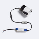 Spot encastrable LED blanc, corps profond avec dissipateur noir et boîtier d'alimentation externe