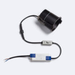 Spot encastrable LED noir cylindrique avec boîtier de fixation et driver externe