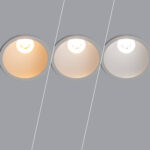 Downlight encastrable blanc, coupe profonde, trois températures de couleur de chaud à froid