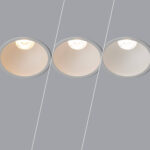 Spot encastrable LED rond blanc, intérieur blanc, éclairage blanc chaud