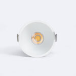 Spot encastrable LED blanc rond, COB apparent avec réflecteur conique et clips de fixation