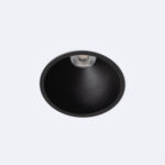 Spot encastrable rond noir, coupe profonde, source LED apparente, finition mate pour encastrement plafond