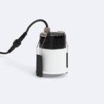 Spot encastrable LED mini deep blanc avec dissipateur noir, clips de fixation et câble, 3W 2700K
