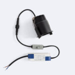 Spot encastrable LED noir cylindrique avec driver externe et câble, finition mate