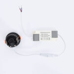 Spot encastrable LED rond noir mini avec driver externe et câblage
