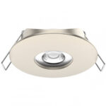 Spot encastrable LED orientable rond, finition nickel brossé, coupe Ø 68 mm