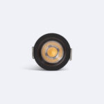 Downlight encastrable LED noir rond avec réflecteur doré, design compact