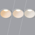 Spot encastrable LED blanc rond, corps intérieur profond, pour installation au plafond