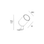 Spot extérieur orientable cylindrique sur support Ø60mm hauteur max 157mm