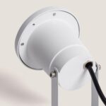 Spot extérieur aluminium blanc orientable sur support avec câble