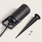 Spot extérieur GU10 noir mat en aluminium avec piquet et support orientable