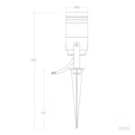 Spot extérieur sur piquet GU10 aluminium orientable, piquet 200 mm