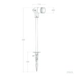 Spot extérieur sur piquet aluminium orientable GU10 tête cylindrique 600 mm