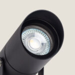Spot extérieur cylindrique aluminium noir orientable avec douille GU10 et réflecteur