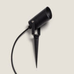 Spot extérieur aluminium noir orientable sur piquet, finition mate, pour ampoule GU10