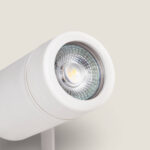 Spot extérieur GU10 blanc cylindrique sur piquet, orientable