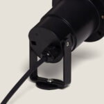 Spot extérieur GU10 noir en métal avec support réglable et câble