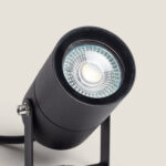 Spot extérieur GU10 noir cylindrique avec support orientable