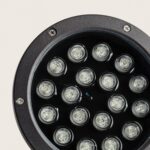 Spot extérieur LED rond tête noire avec plusieurs LED disposées en cercle
