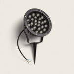 Spot extérieur LED sur piquet noir, corps métallique orientable avec matrice de LED