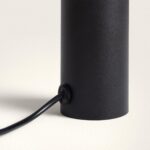 Spot extérieur noir mat corps cylindrique avec câble d'alimentation latéral