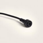 Connecteur d'alimentation noir à deux broches pour câble LED extérieur, embout fileté étanche en plastique