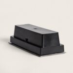 Spot encastrable rectangulaire noir en plastique mat, boîtier d'encastrement pour sol
